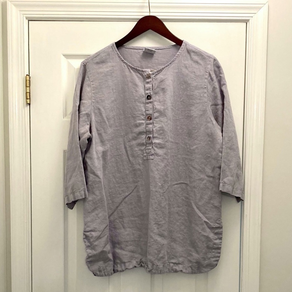 Click by Color Me Cotton Grey Linen Tunic XL